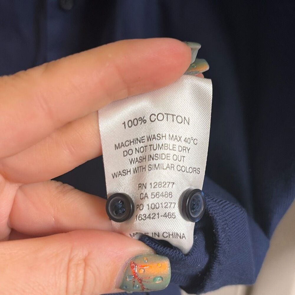 ✨Moods of Norway Navy Button Slim Down Sz XXS Shirt✨ - Picture 6 of 7
